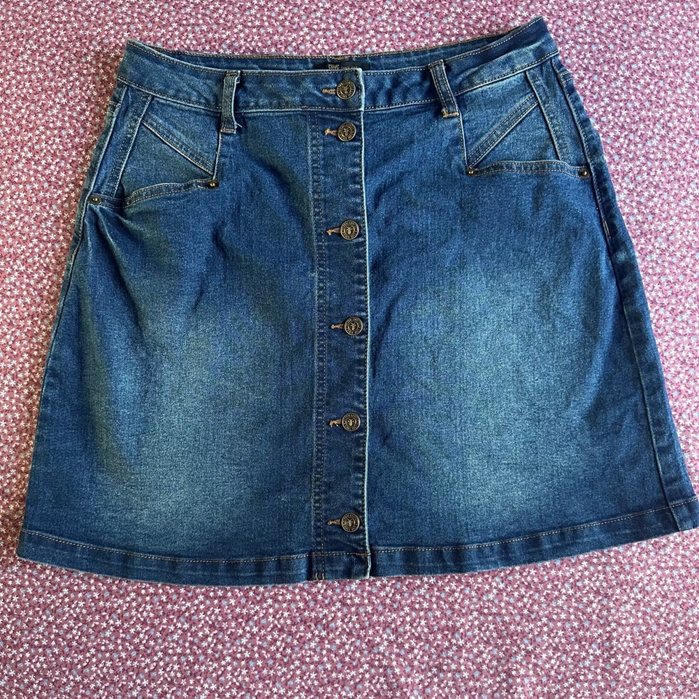 Frye Blue A-Line Mini Skirt Casual